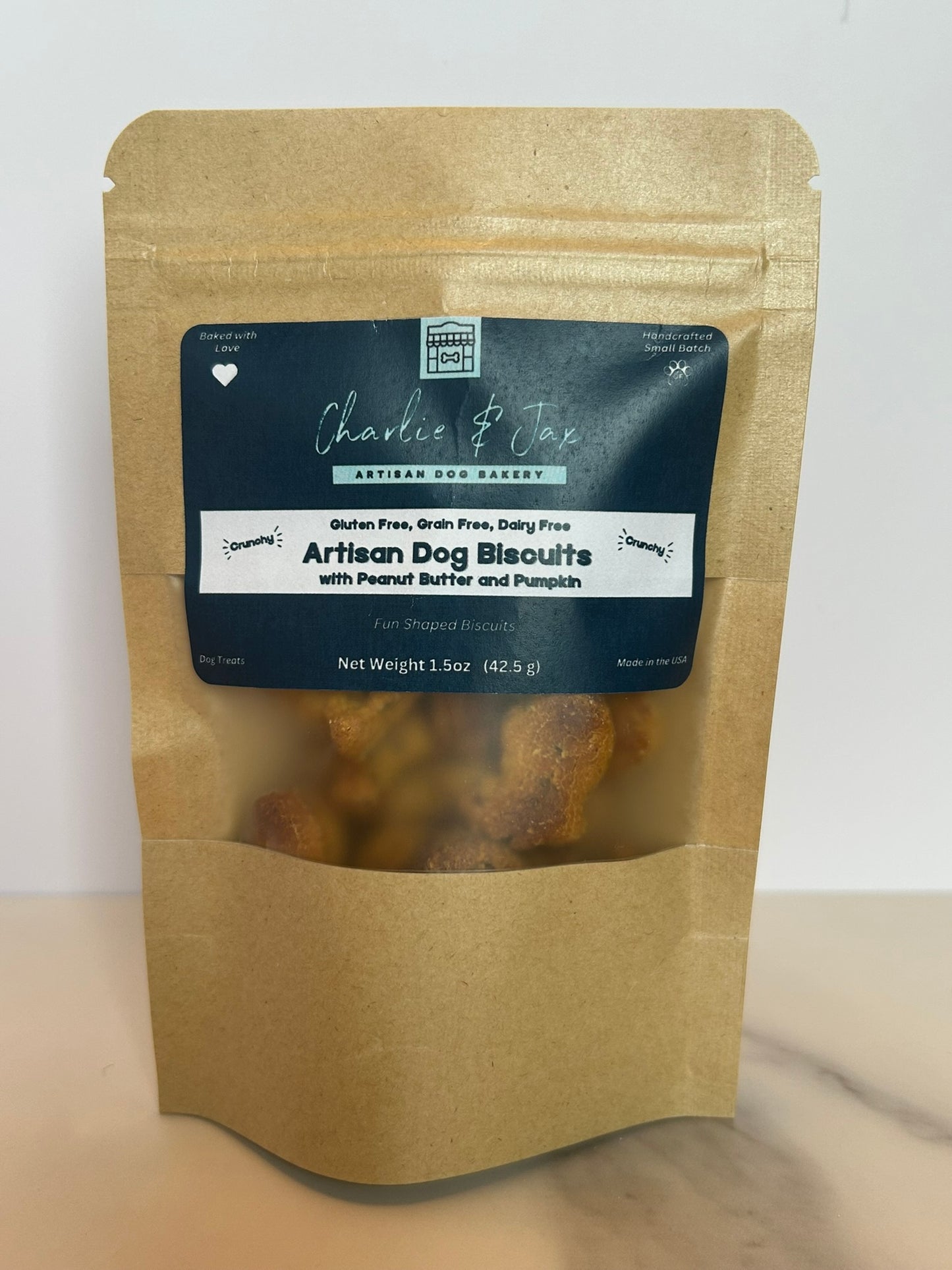 Artisan Dog Biscuits with Peanut Butter and Pumpkin