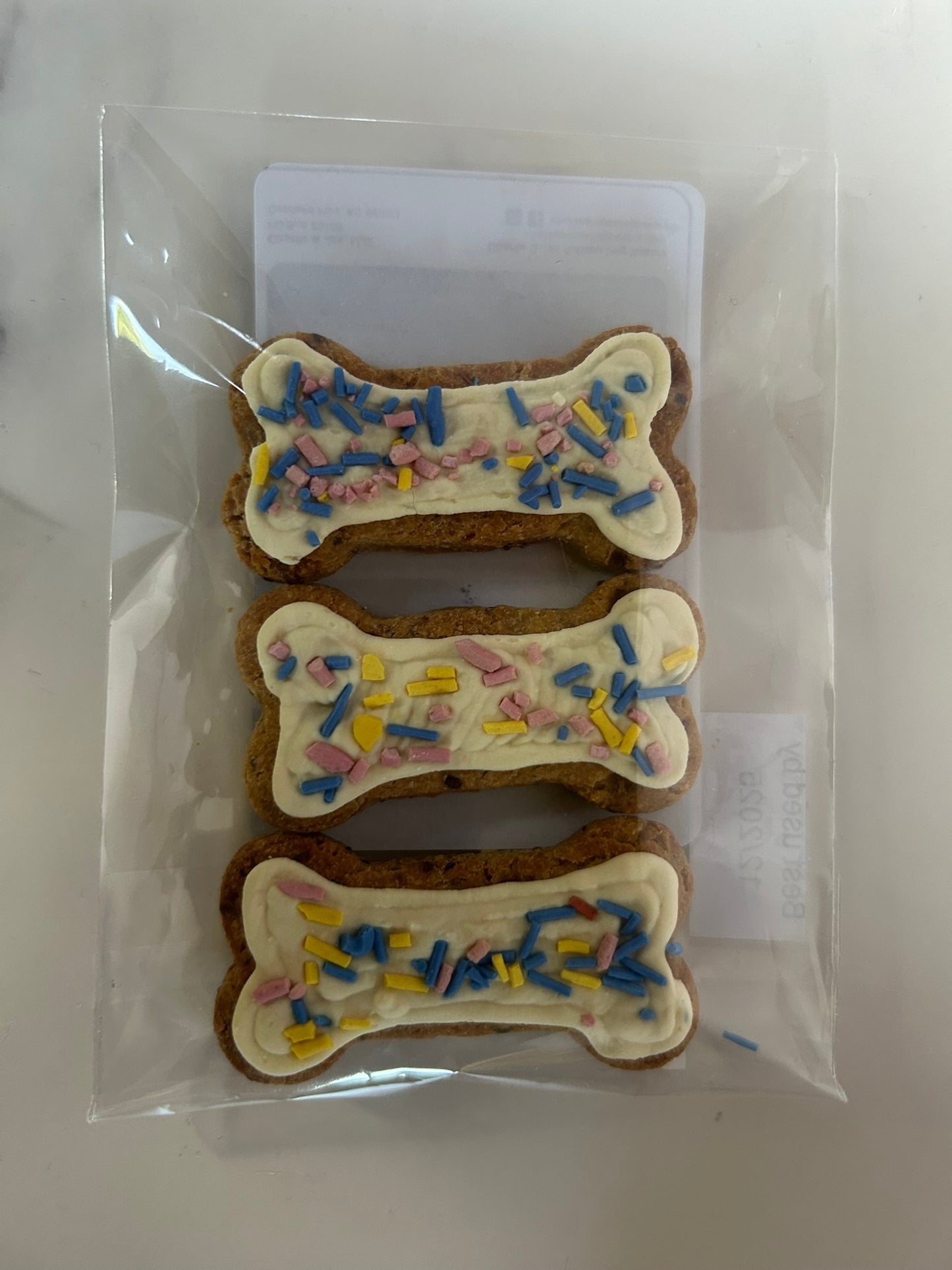 Artisan Dog Biscuits with Peanut Butter and Banana Decorated