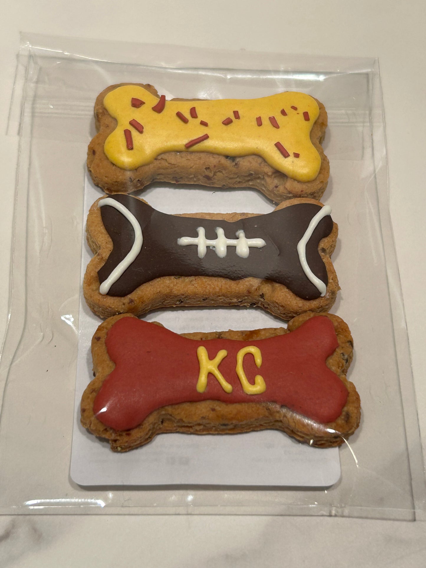 Football Themed Artisan Dog Biscuits with Peanut Butter and Banana (Seasonal)
