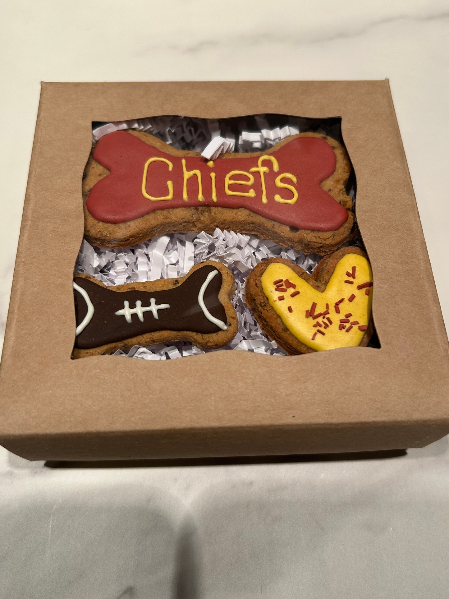 Football Themed Artisan Dog Biscuits with Peanut Butter and Banana (Seasonal)