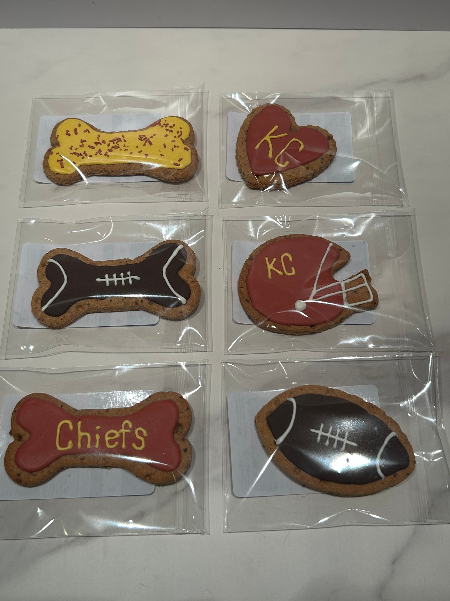 Football Themed Artisan Dog Biscuits with Peanut Butter and Banana (Seasonal)
