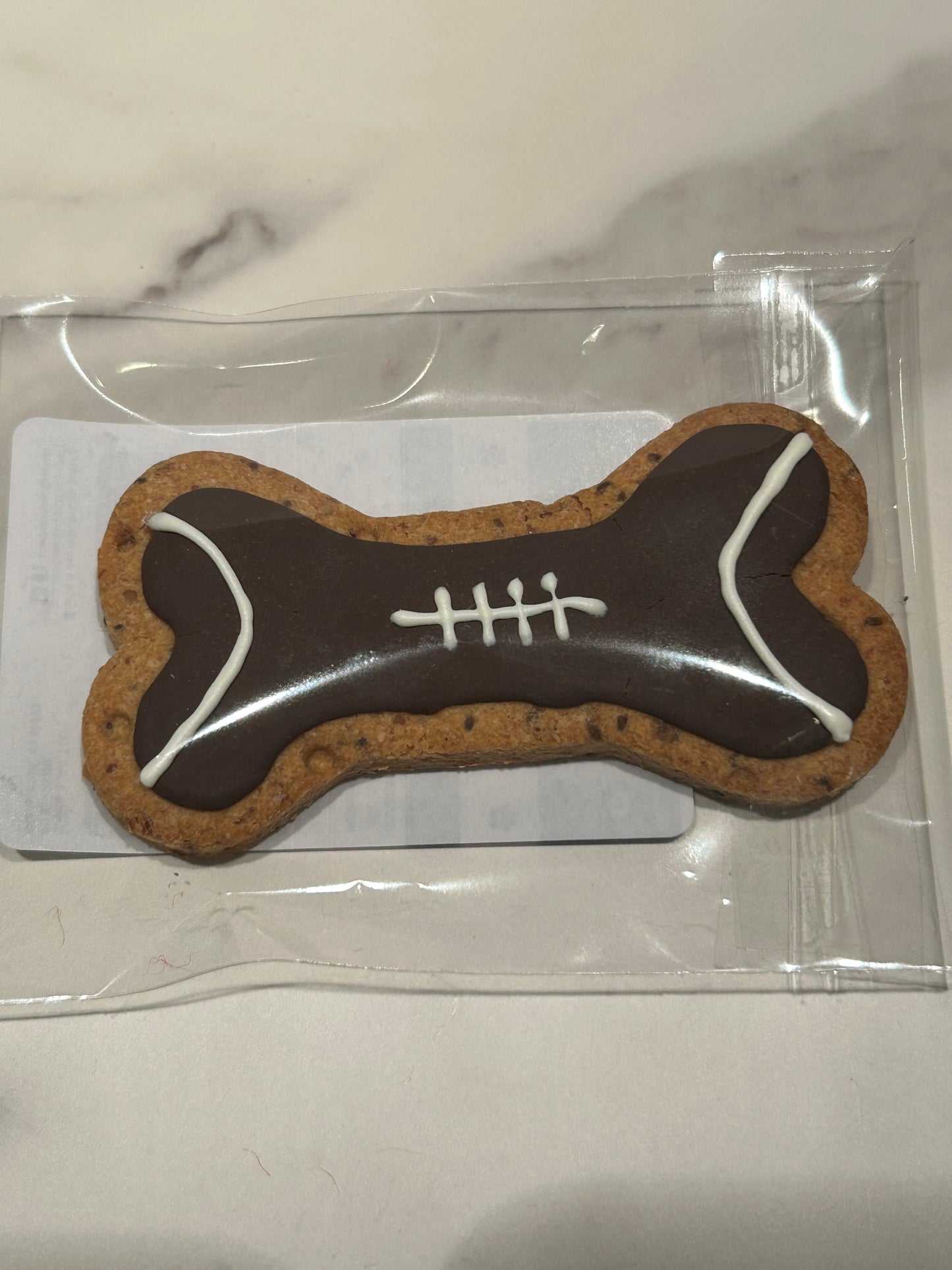 Football Themed Artisan Dog Biscuits with Peanut Butter and Banana (Seasonal)