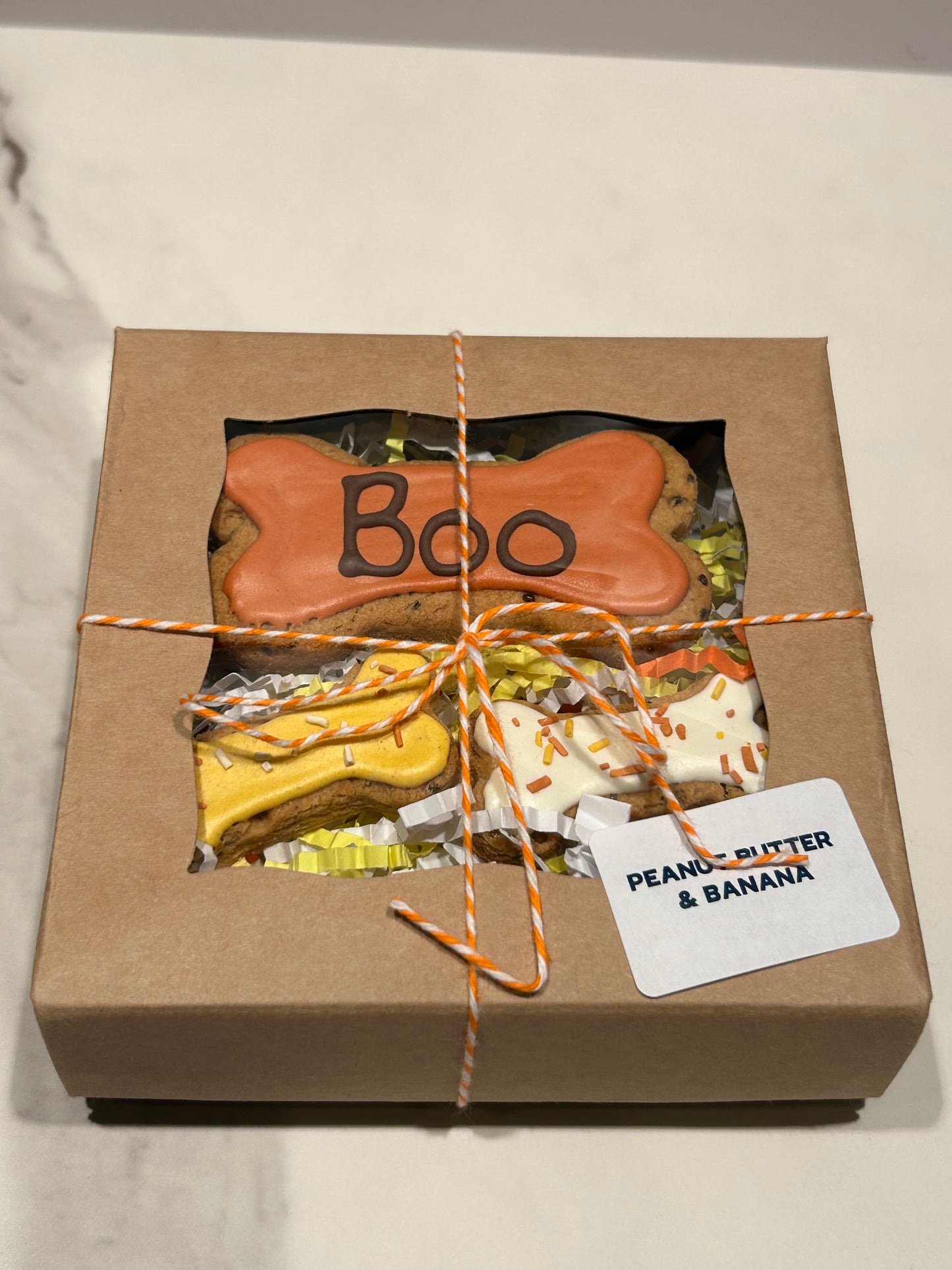 Halloween Themed Artisan Dog Biscuits with Peanut Butter and Banana (Seasonal)
