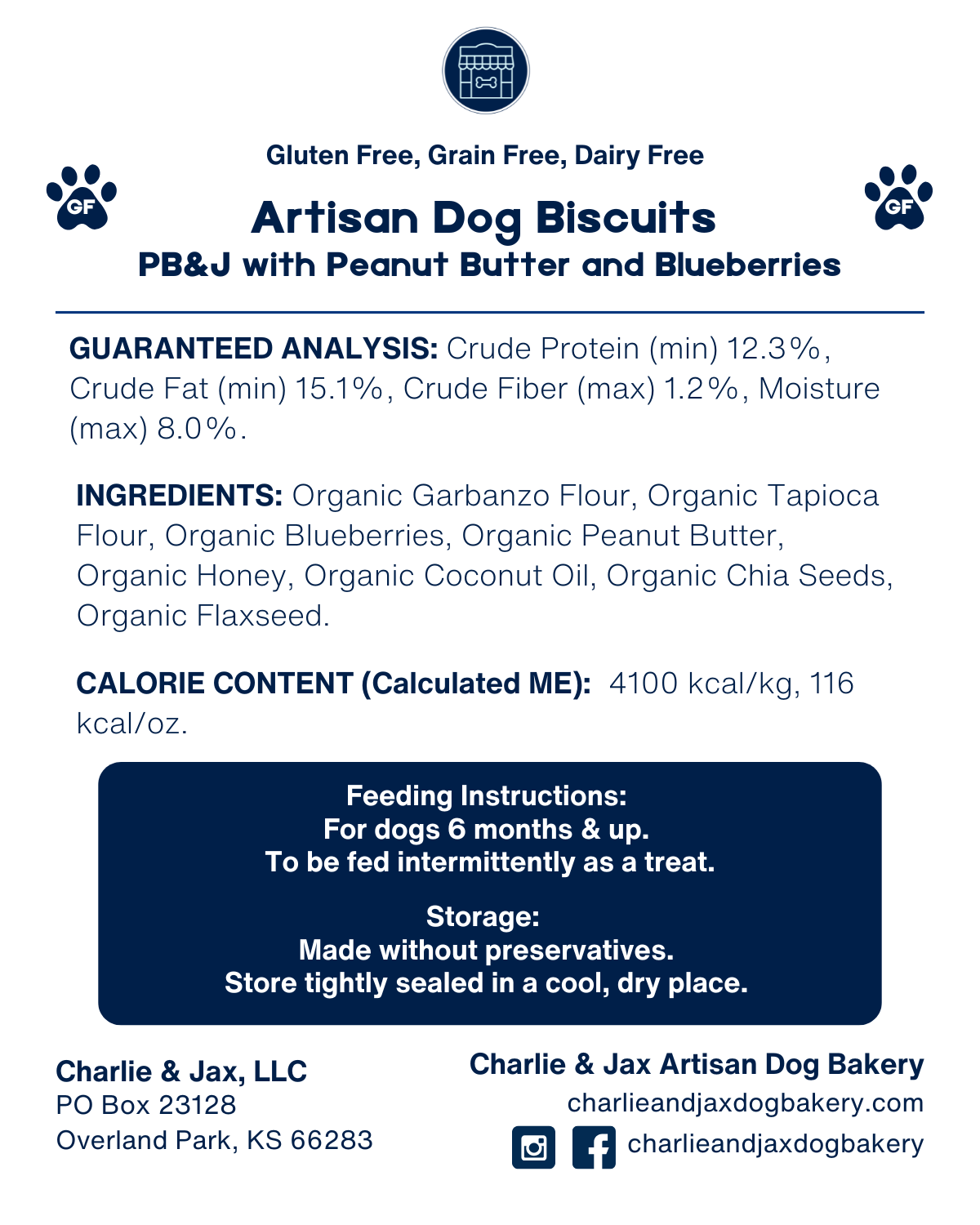 Artisan Dog Biscuits PB&J