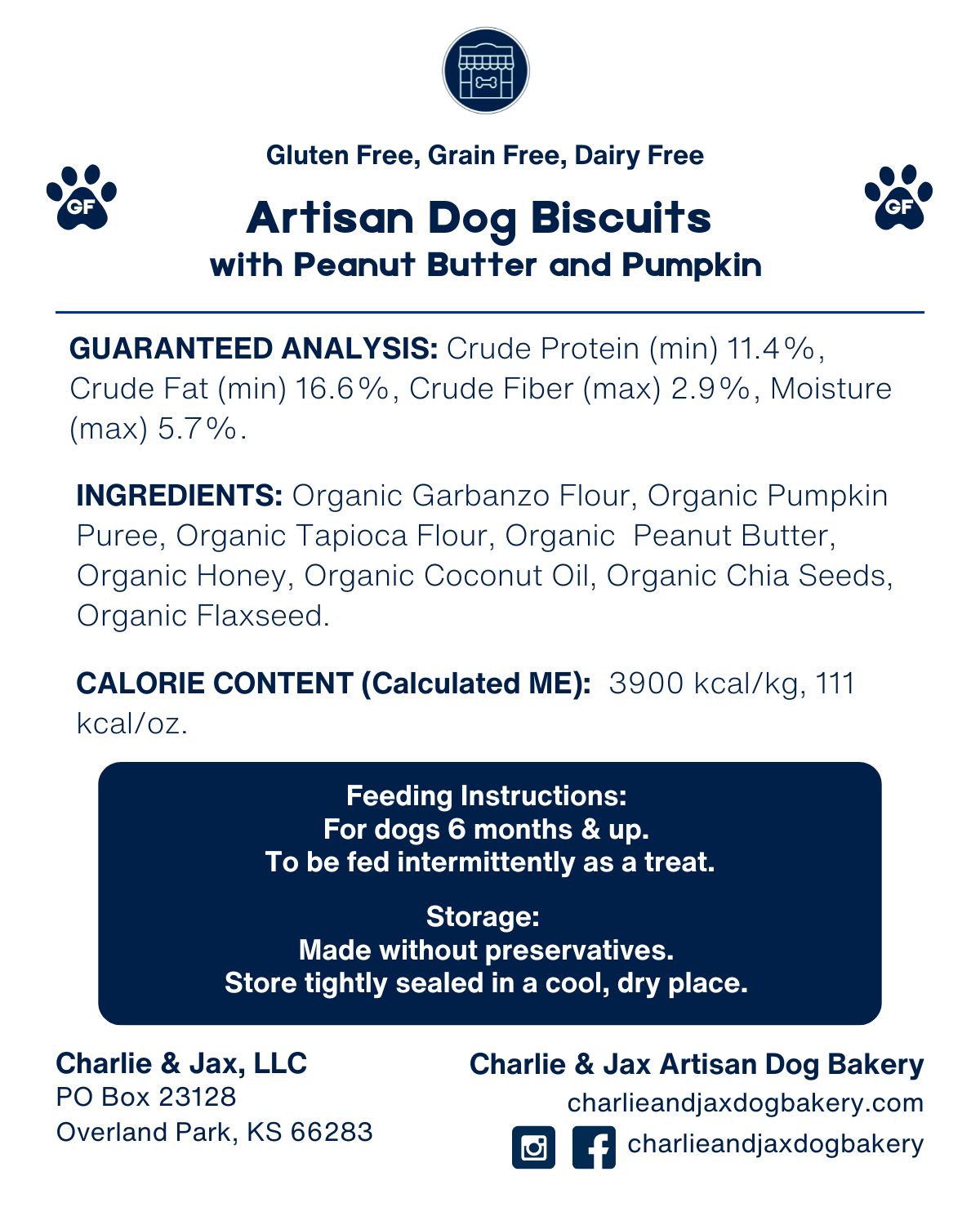 Artisan Dog Biscuits with Peanut Butter and Pumpkin