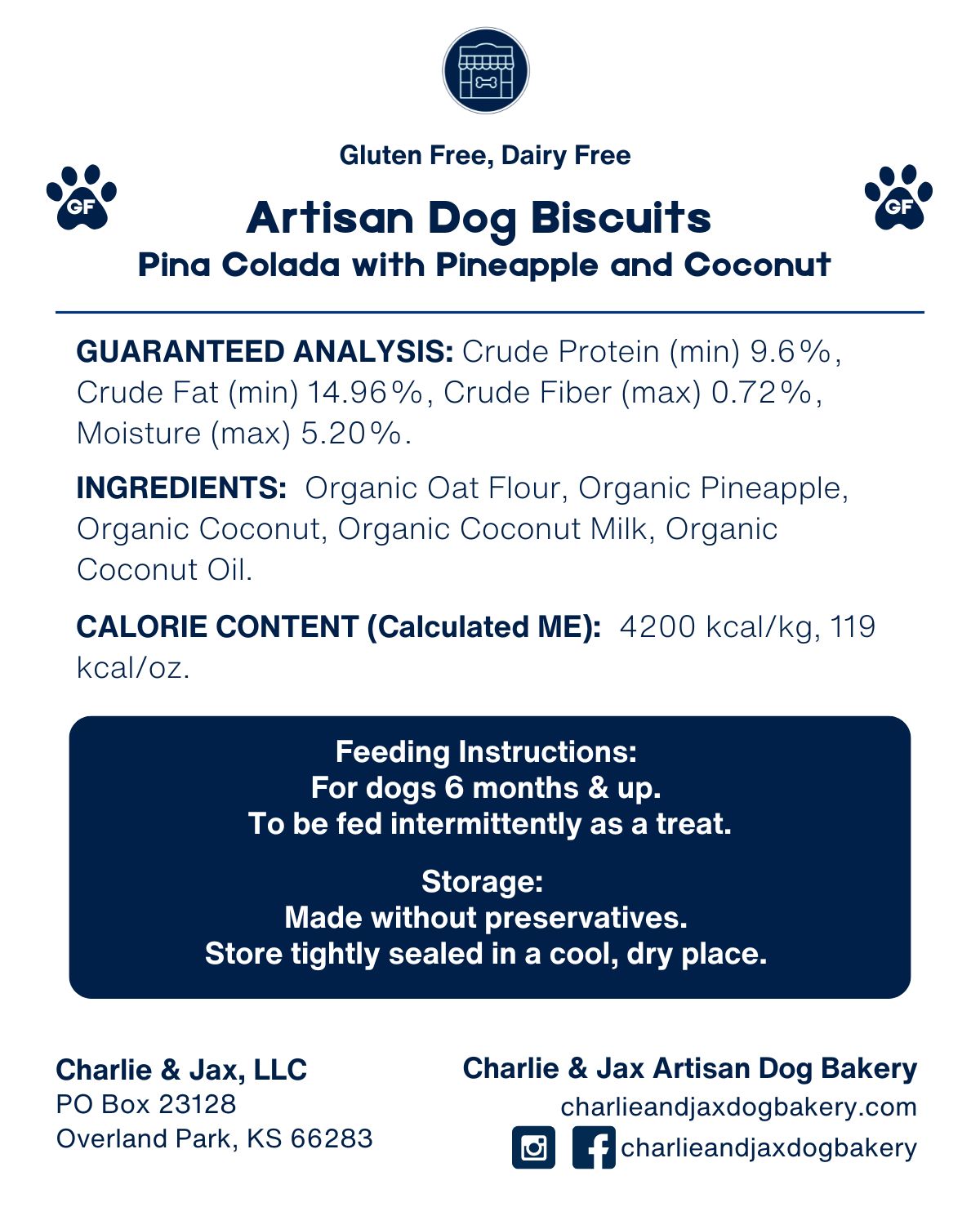 Artisan Dog Biscuits Pina Colada