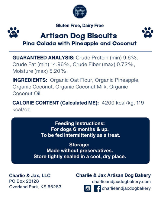 Artisan Dog Biscuits Pina Colada (Seasonal)