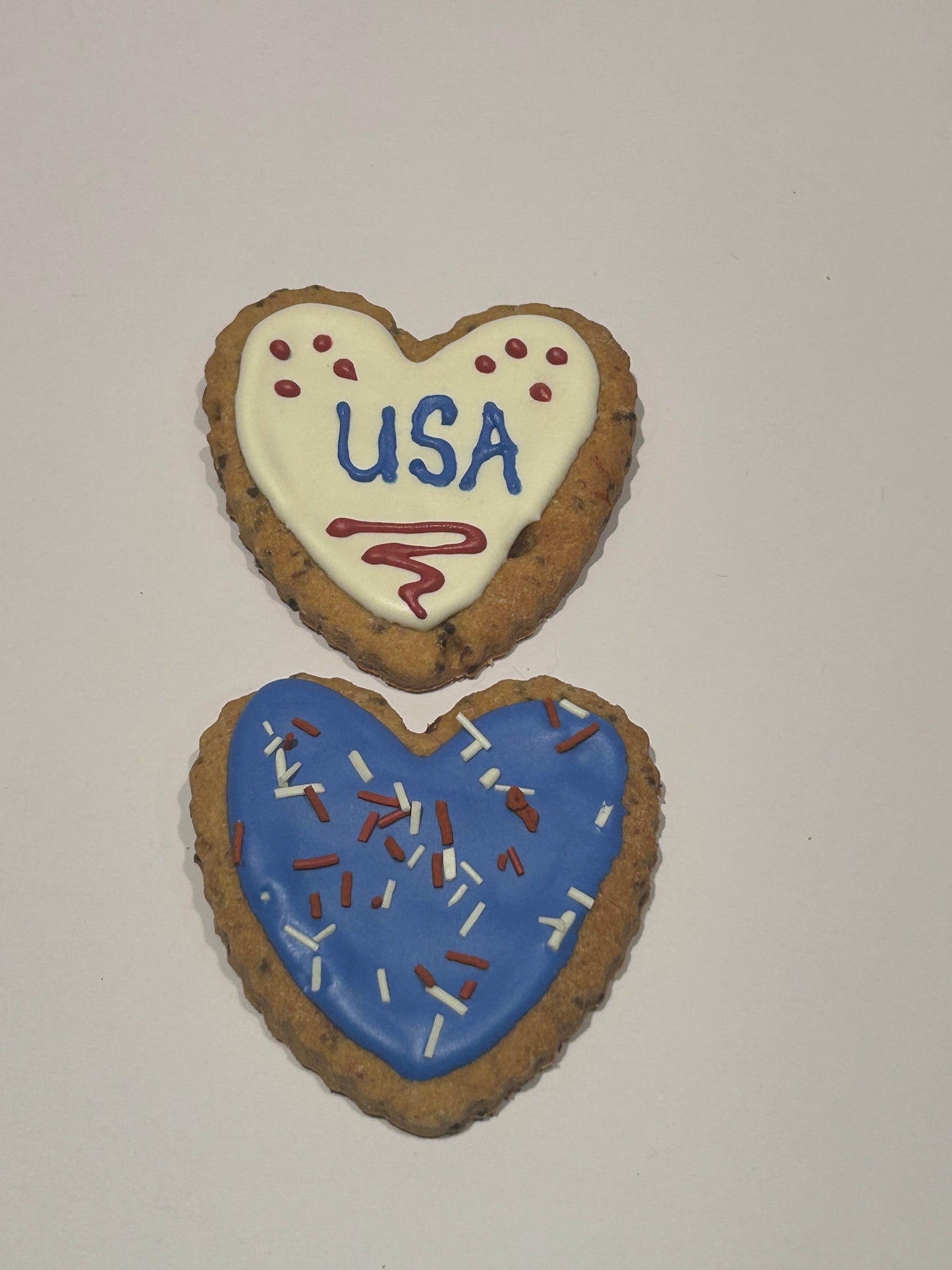 Patriotic Themed Artisan Dog Biscuits with Peanut Butter and Banana Decorated (Seasonal)