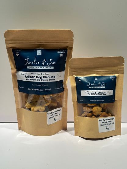 Artisan Dog Biscuits with Pumpkin and Cheddar Cheese
