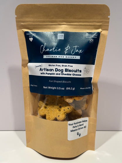 Artisan Dog Biscuits with Pumpkin and Cheddar Cheese