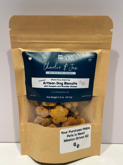 Artisan Dog Biscuits with Pumpkin and Cheddar Cheese