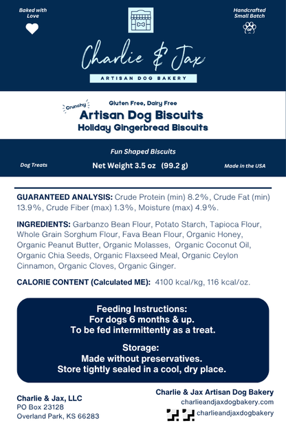 Artisan Dog Biscuits Gingerbread (Seasonal)