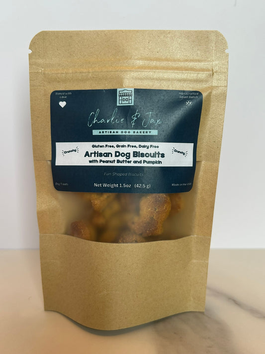 Artisan Dog Biscuits with Peanut Butter and Pumpkin