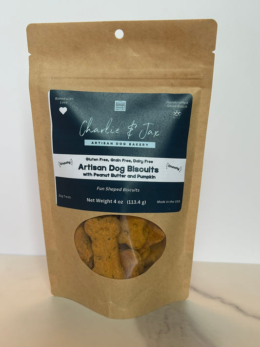 Artisan Dog Biscuits with Peanut Butter and Pumpkin