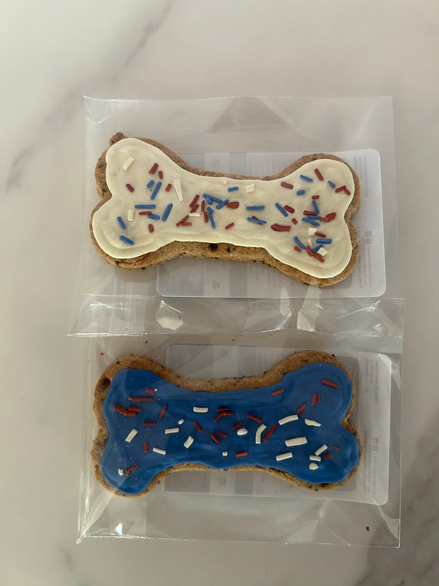 Patriotic Themed Artisan Dog Biscuits with Peanut Butter and Banana Decorated (Seasonal)