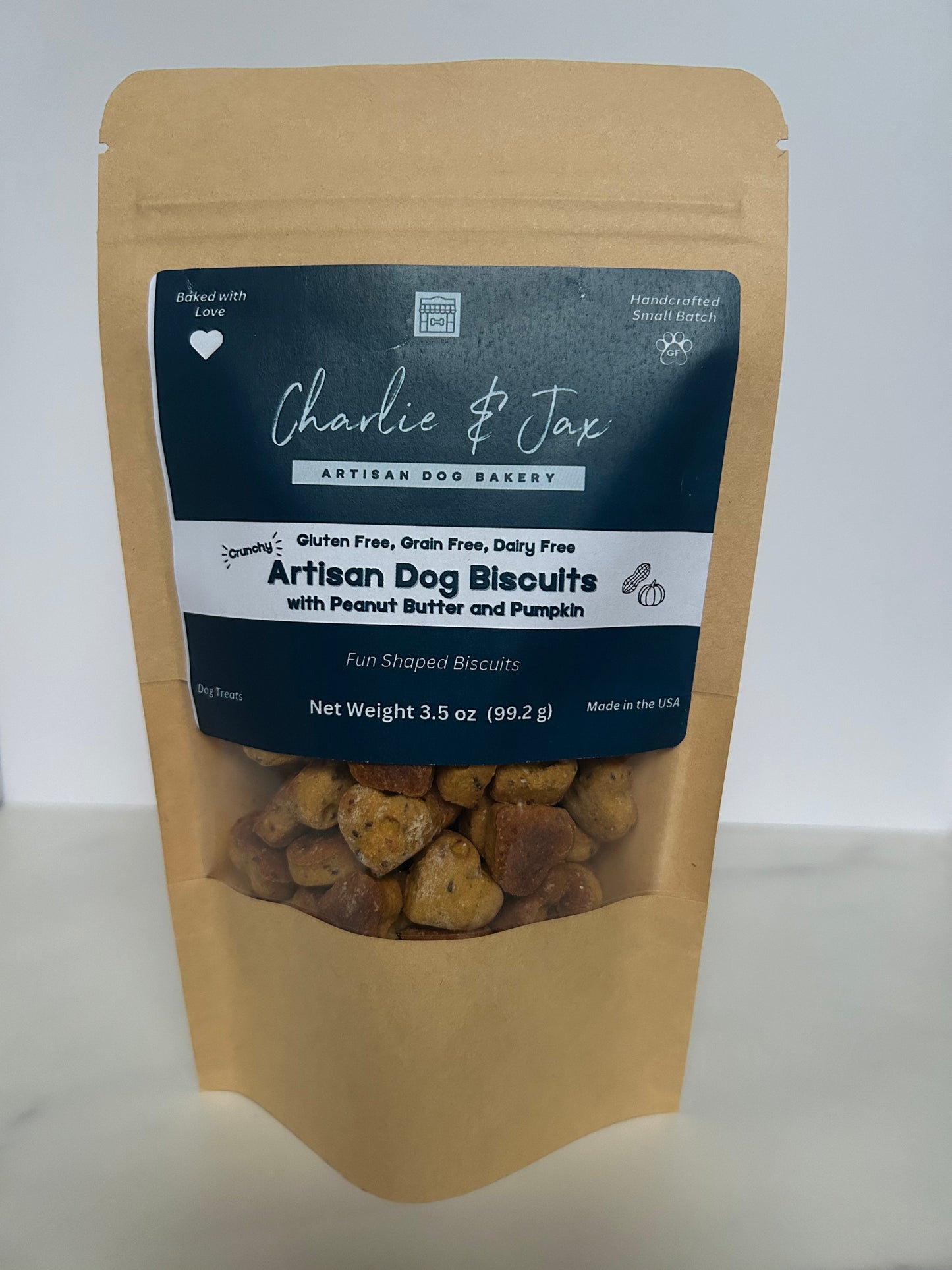 Artisan Dog Biscuits with Peanut Butter and Pumpkin