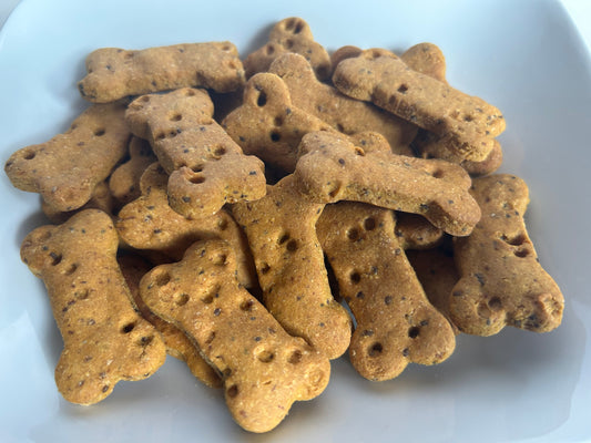 Artisan Dog Biscuits with Peanut Butter, Pumpkin, and Mushroom
