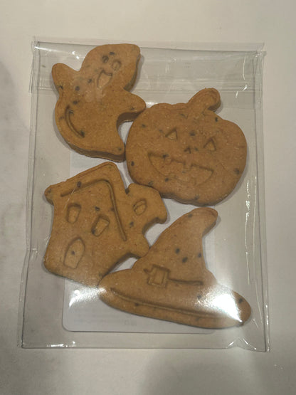 Halloween & Fall Themed Artisan Dog Biscuits with Peanut Butter and Pumpkin (Seasonal)