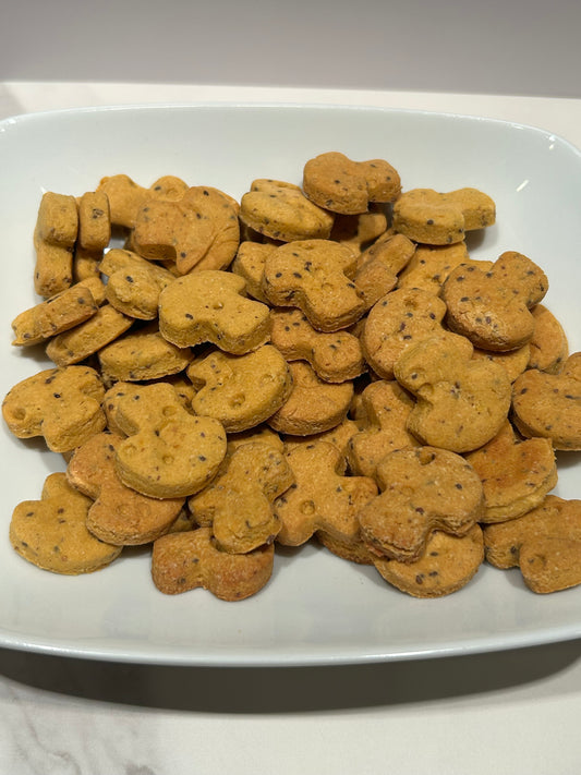 Artisan Dog Biscuits with Peanut Butter, Pumpkin, and Mushroom