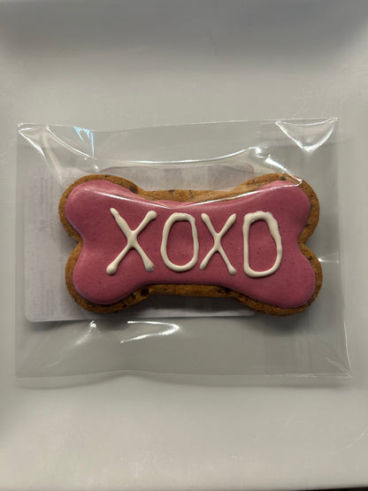 Artisan Dog Biscuits with Peanut Butter and Banana Love Themed Decorated (Seasonal)