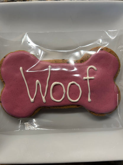 Artisan Dog Biscuits with Peanut Butter and Banana Love Themed Decorated (Seasonal)