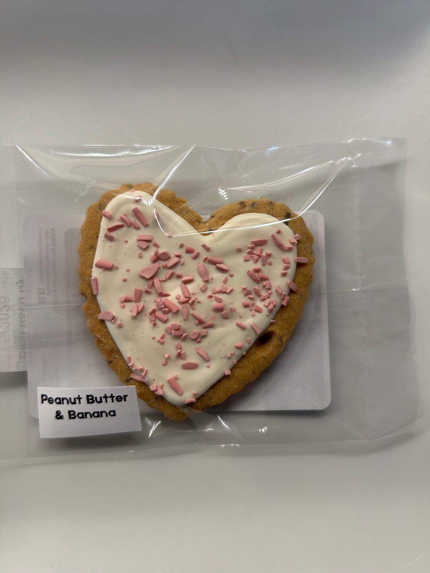 Artisan Dog Biscuits with Peanut Butter and Banana Love Themed Decorated (Seasonal)